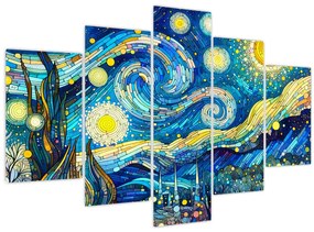 Kép – Csillagos éjszaka mozaikja (150x105 cm)