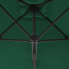 zöld kültéri napernyő acélrúddal 250 x 250 cm