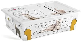 Fehér fedeles műanyag tárolódoboz 55x39x16 cm C Box Style – KIS