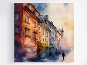 Vászonkép Canvas Akvarell Színes Bérházak Óváros 40x40