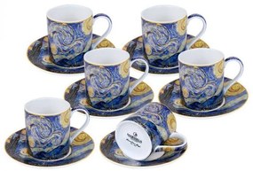Van Gogh Csillagos éj porcelán csésze aljjal 200 ml - 6 személyes készlet