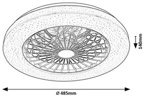 Rabalux 71329 - LED állítható fényű ventilátoros lámpa DALFON 48W/230V 3000-6500