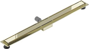 Mexen Lapos rozsdamentes acél zuhanytálca 80 cm (2in1) - M13 minta, arany, 1510080-15