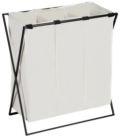 WENKO 71298800 - TRIO szennyeskosár 69x76 cm krémszínű/fekete