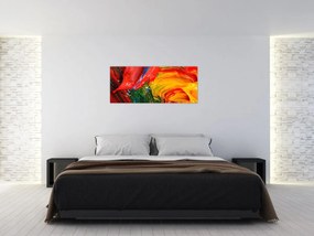 Kép - Kékítő absztrakció ecsettel (120x50 cm)