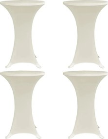vidaXL 4 db krémszínű sztreccs asztalterítő bárasztalhoz Ø80 cm