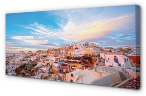 Canvas képek Görögország panoráma városi naplemente 125x50 cm