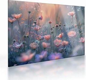 Üveg kép - Virágok pasztell színekben (70x50 cm)