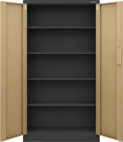 Irodai fém szekrény számzáras antracit / dió: Eco Design DANIEL, 900 x 1850 x 400 mm
