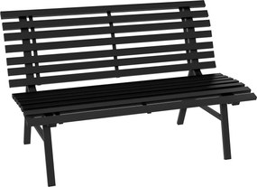 Outsunny 2-Személyes Alumínium Kerti Pad, Időjárásálló Pad, UV-álló Kerti Bútor Louvre Dizájnnal, Park Pad 240kg Teherbírással, Erkély Pad Erkély Tera