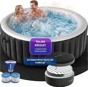 OASIS felfújható pezsgőfürdő 6 személy részére, kerek, fekete Casaria