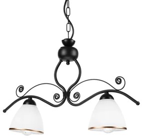 Csillár láncon RETRO 2xE27/60W/230V matt fekete