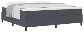 Boxspring ágy matraccal Sötétszürke 200x200 cm Kordbársony anyag