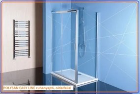 Polysan Easy Line zuhanykabin egy toló ajtóval + egy fix üveggel 120x80 cm EL1215+EL3215
