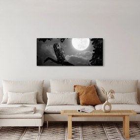 Kép - Éjjeli bagoly, fekete-fehér (120x50 cm)