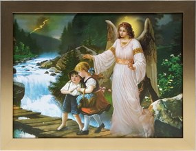 Vászonkép 35x45 Őrangyal Arany Keret