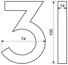 "3" házszámú, RN.100LV, vágott, ezüst