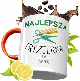 Narancssárga Bögre Fodrásznak Fodrász Ajándék fényképes nyomtatással