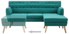 L-alakú zöld szövet kanapé 171,5 x 138 x 81,5 cm