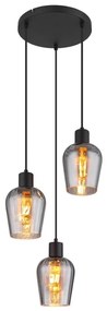 Globo 15627-3 - Csillár zsinóron RYAN 3xE27/40W/230V átm. 28,5 cm fekete