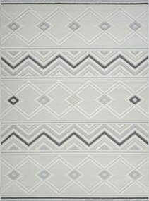 Boho szőnyeg 60x120cm nappaliba, puha krémszürke, 3D hatású