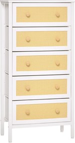 HOMCOM Bohém Stílusú Hálószobai Fiókos Szekrény 5 Hajtható Szövet Fiókkal | Aosom