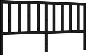 vidaXL fekete tömör fenyőfa ágyfejtámla 206 x 4 x 100 cm