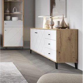 SULA komód artisan tölgy/fehér