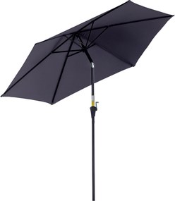 Outsunny Alumínium Kerti Napernyő Ø260x235 cm Dönthető Teraszi Napernyő Forgó Mechanizmussal és 6 Fém Rúddal Kültéri Terasz Erkély Szürke | Aosom