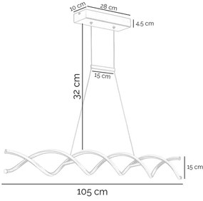 ONLI - LED Csillár zsinóron DNA LED/24W/230V 4000K ezüst
