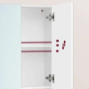 Zrcadlo, mdf, bílá, AZR-E1132 WT