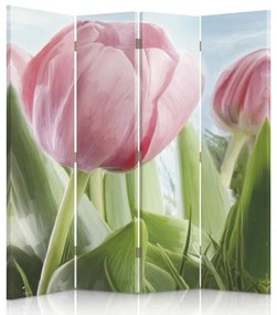 Gario Paraván Egy buja rózsaszín tulipán Méret: 145 x 170 cm, Kivitelezés: Klasszikus paraván