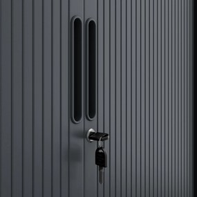 Fém szekrény harmonika ajtókkal DAMIAN, 900 x 1850 x 450 mm, antracit