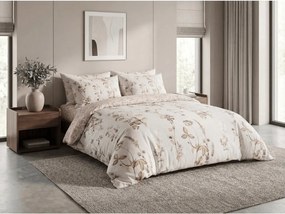 Mikroflanel ágyneműhuzat BOTANIQUE krémszínű-barna Ágyneműhuzat mérete: 70 x 90 cm | 140 x 200 cm