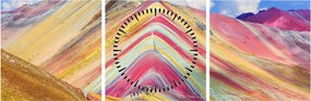 Kép - Rainbow Mountain, Peru (órával) (90x30 cm)