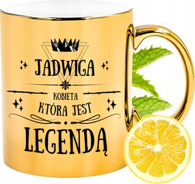 Prémium Arany Csillogó Bögre Hedvignek Ajándék Nyomtatott Fotóval