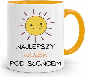 Sárga Bögre Ajándék Bácsi A Legjobb A Nap Alatt fényképes nyomtatással