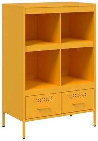 mustársárga acél tálalószekrény 68 x 39 x 101,5 cm