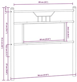 sonoma tölgy színű szerelt fa és acél fejtámla 90 cm