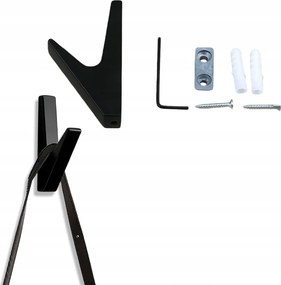 3x Ruhaakasztó Előszobába Fali Akasztó Fekete Loft Lamellákhoz