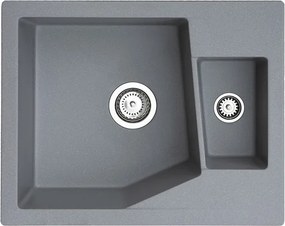 Linea M 1.5D Metalac 372995 Gránit Mosogatótálca - Extra mély, Egymedencés, Grafit