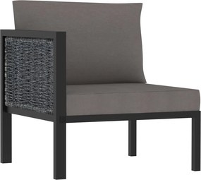 vidaXL antracitszürke polyrattan sarokkanapé-elem jobb oldali karfával