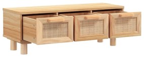 Barna szerelt fa és tömör fenyőfa dohányzóasztal 80x40x30 cm
