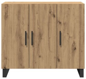 3 ajtós oldalszekrény Kézműves tölgy 90x34x80 cm Műszaki fa