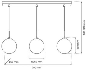 Csillár zsinóron REFLEX 3xE14/40W/230V