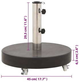 kerek fekete gránit napernyőtalp 30 kg