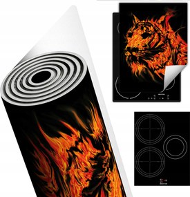 Tűzhelyvédő Szőnyeg Asztali Dekoráció 40x52 fekete tigris