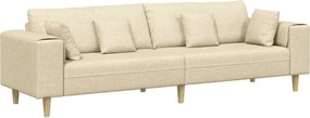 vidaXL Kanapé párnával Krém 250 x 77 x 76 cm szövet