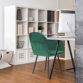 Dizájnos fotel, smaragd Velvet anyag, ZIRKON