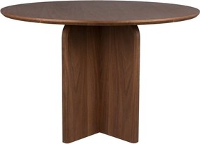 Kerek étkezőasztal diófa dekorral ø 120 cm Laurent – White Label